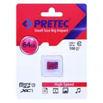 کارت حافظه microSDXC پریتک مدل small کلاس 10 استاندارد UHS-I U1 سرعت 100MBps ظرفیت 64 گیگابایت thumb 1