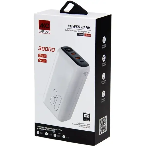 پاور بانک AKO AP22 با ظرفیت 30000mAh