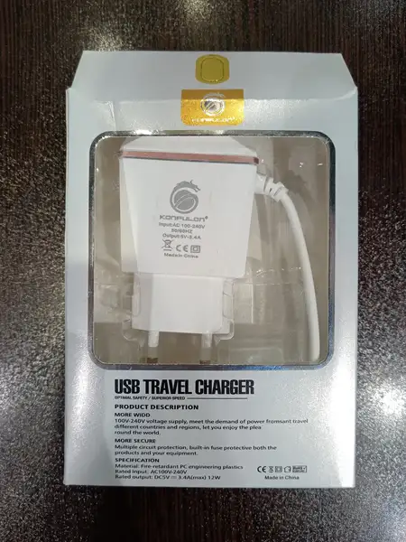 شارژر اورجینال KONFULON اندرویدی 2 پورت USB 3.1A