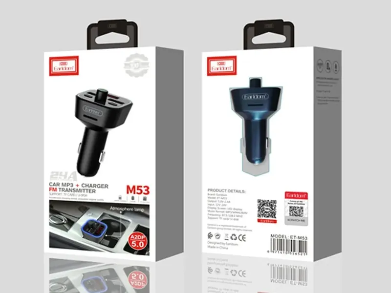 شارژر فندکی فست شارژ Earldom مدل M53 با قابلیت پخش موسیقی و تماس gallery0