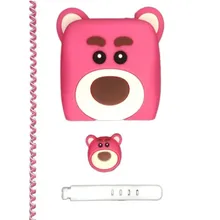 محافظ آداپتور و کابل شارژر عروسکی طرح خرس صورتی gallery0