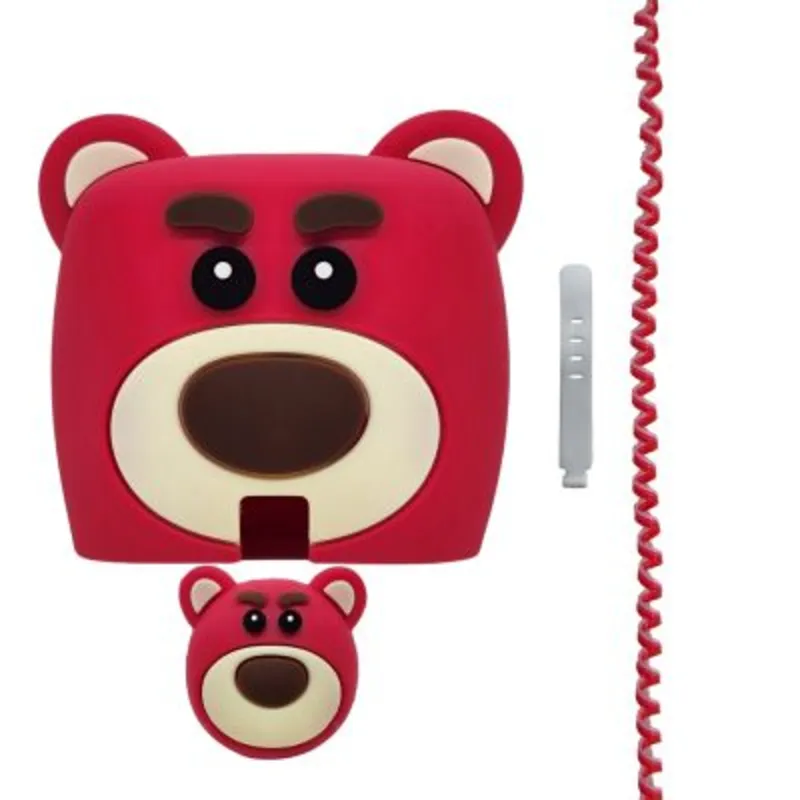 محافظ آداپتور و کابل شارژر عروسکی طرح خرس صورتی gallery1