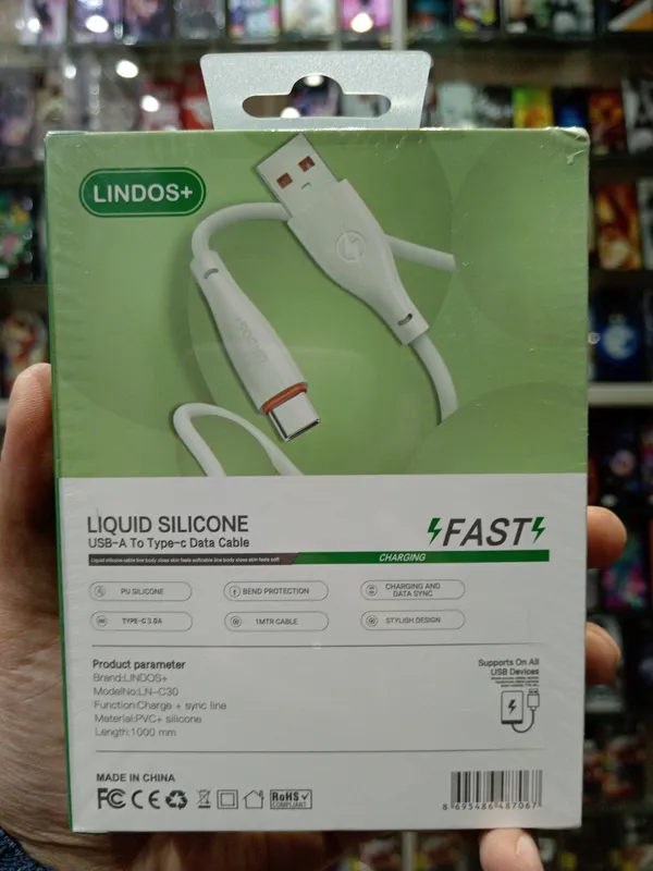 کاابل USB LINDOS+ LN-C30 Type-c gallery1