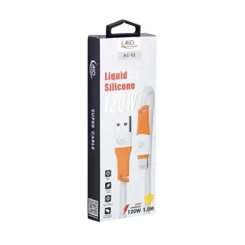 کابل USB به لایتنینگ AKO مدل AC-52 - سوپر فست شارژ 120 وات