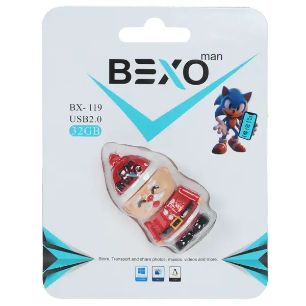 فلش مموری BEXO USB2.0 مدل BX-119 ظرفیت 32GB - عروسکی (گارانتی داده پردازی آواتک)