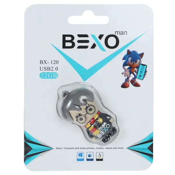 فلش مموری BEXO USB2.0 مدل BX-120 ظرفیت 32GB - عروسکی (گارانتی داده پردازی آواتک)