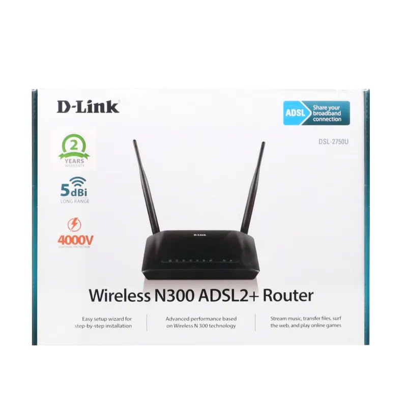 مودم D-link 2750u Wireless N 300 ADSL2+ Modem Router - مشکی gallery2