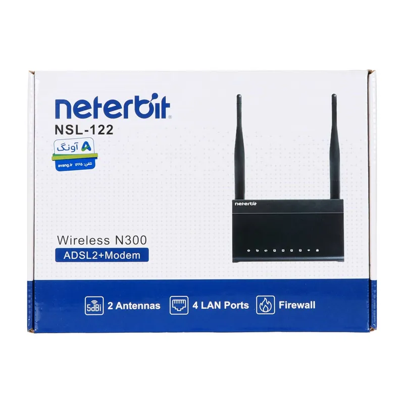 مودم روتر ADSL2 PLUS بی سیم Neterbit مدل NSL-122 - مشکی (گارانتی 36 ماهه آونگ) gallery2